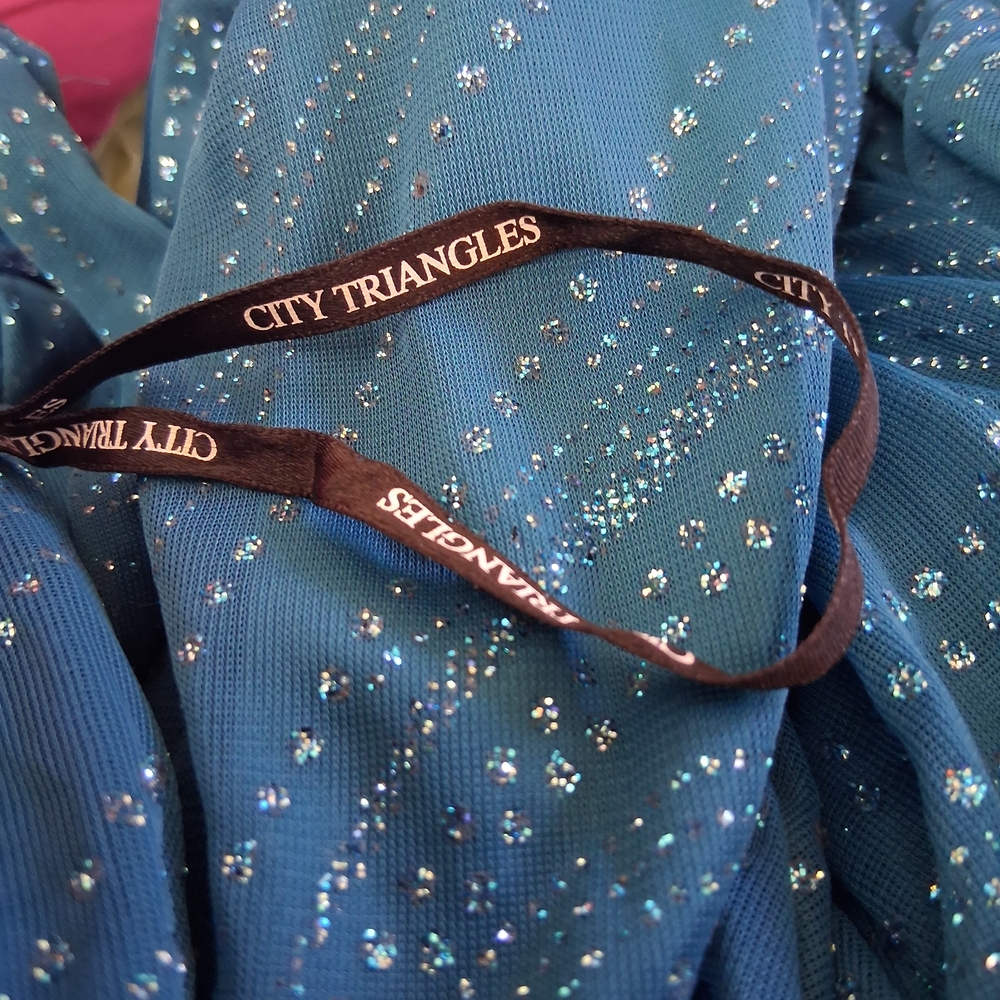 City Triangles Glittering Blue Maxi Dress - Picture 10 of 12